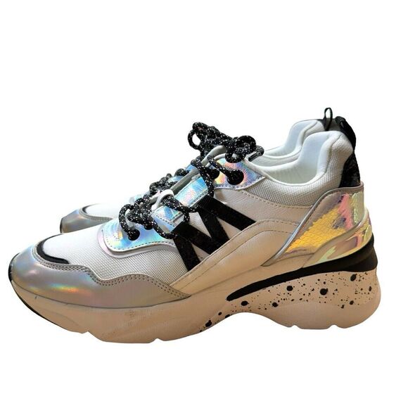 ALDO Women's Thaliri chunky panel trainer in silver metallic Sz 10 New W/O Tags - Picture 4 of 10